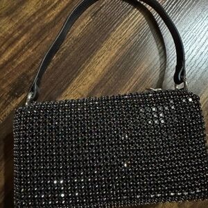 Joe Fresh Black Crystal Embellished Handbag